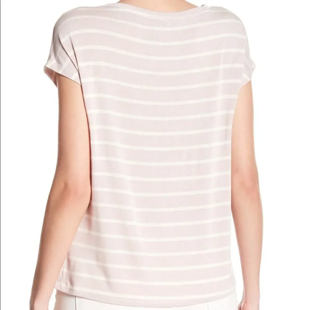 H by Bordeaux Top Pink Crew Neck Pocket